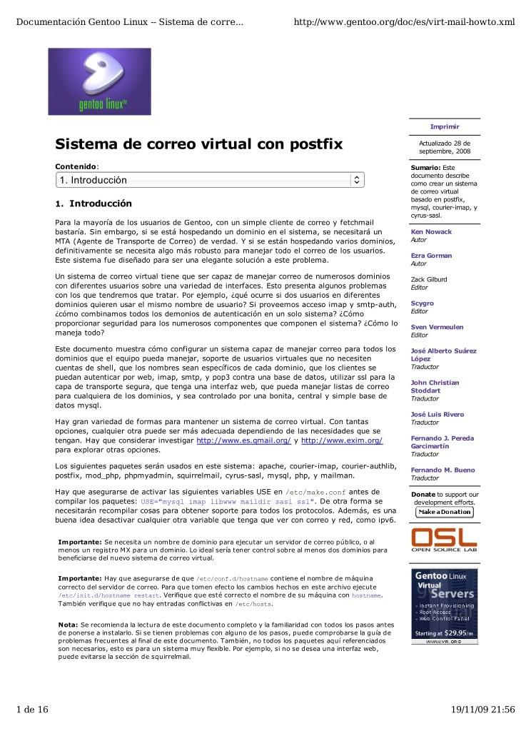 Imágen de pdf Sistema de correo virtual con Postfix - Gentoo